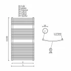 Lodret design Hydraulisk badeværelseshåndklædevarmer i stål 1013 W - Griffin Viadurini