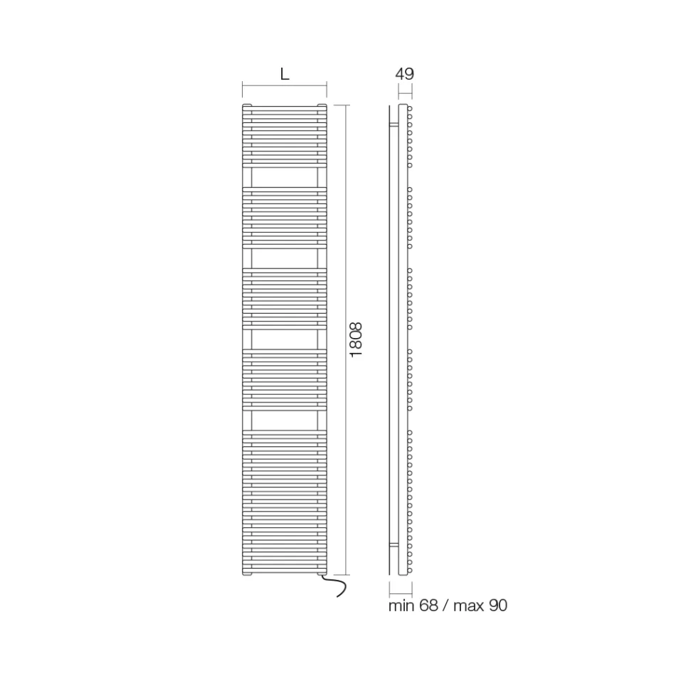 Håndklædevarmer med elektrisk system og stålkonstruktion Made in Italy - Sirup Viadurini