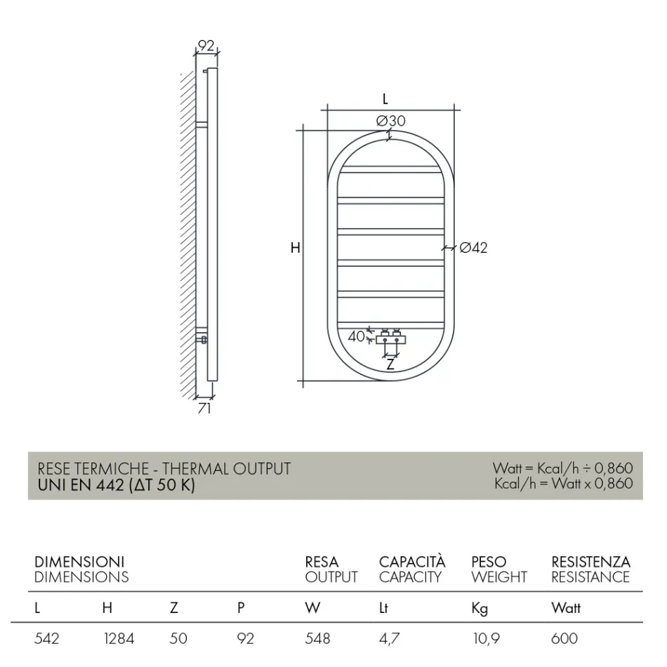 Design håndklædevarmer "All Round Bubble" i stål Fremstillet i Italien - Glat Viadurini