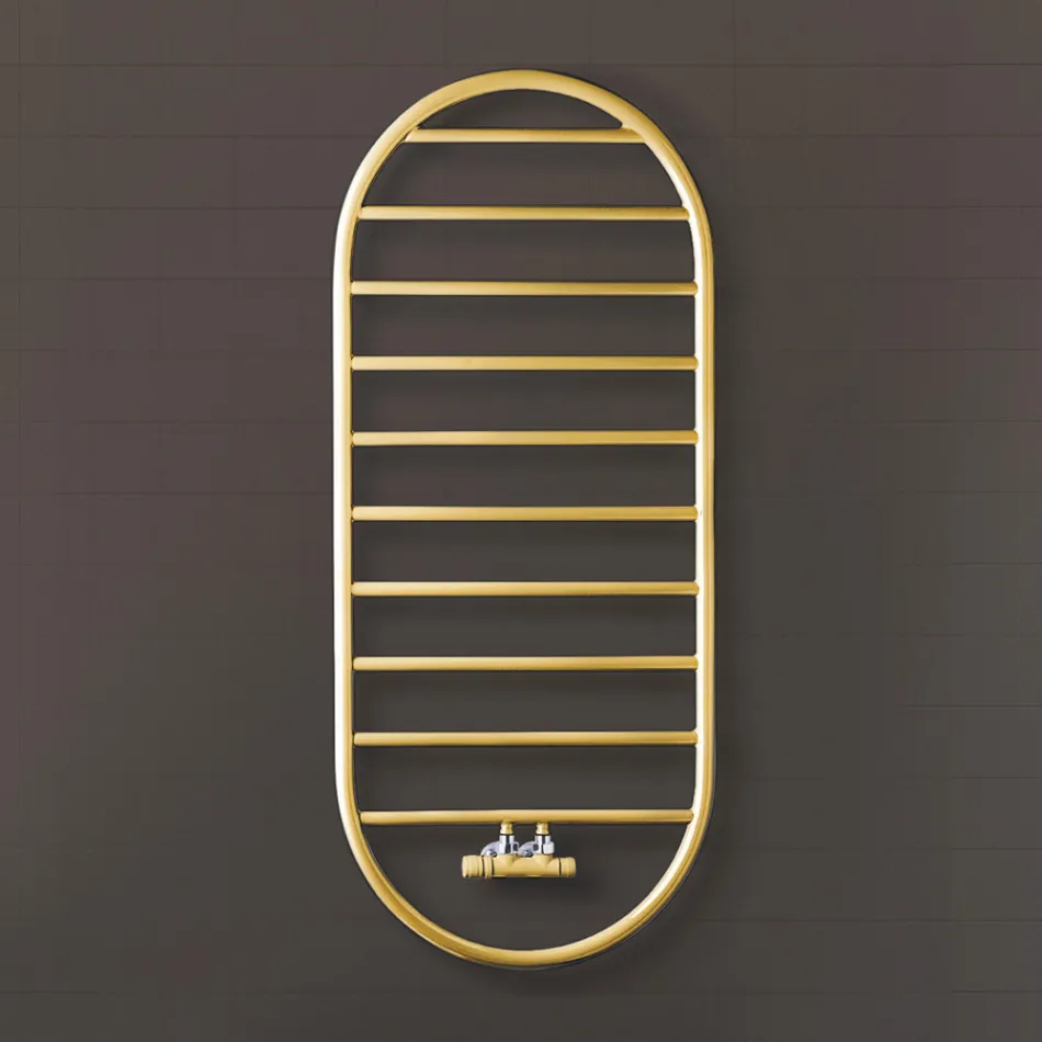 "Tutto Tondo Slim" Design håndklædevarmer i stål Fremstillet i Italien - Glat Viadurini