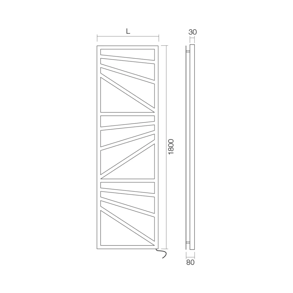 Elektrisk håndklædevarmer med firkantede elementer lavet i Italien - mandler Viadurini