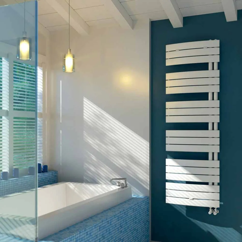 elektrisk design håndklæde i hvid Sail Scirocco H stål Viadurini