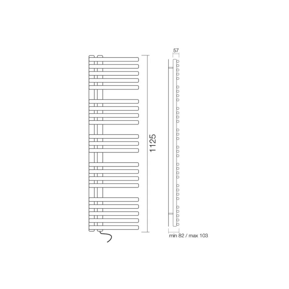 Elektrisk håndklædevarmer i kulstofstål fremstillet i Italien - surkirsebær Viadurini