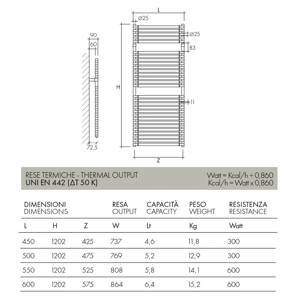 Elektrisk håndklædevarmer i stålkrom og guldfinish Made in Italy - Laura Viadurini
