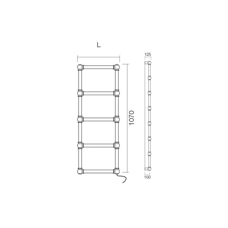 Elektrisk håndklædevarmer i messing med forbindelseskugler fremstillet i Italien - Ricotta Viadurini