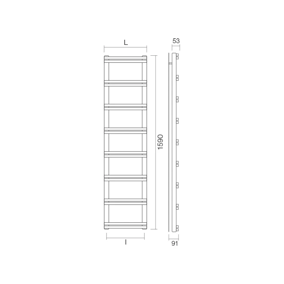 Hydraulisk håndklædevarmer med vertikale samlere Made in Italy - Ingefær Viadurini