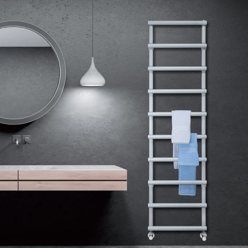 Hydraulisk håndklædevarmer med cirkulære elementer lavet i Italien - Jordbær Viadurini