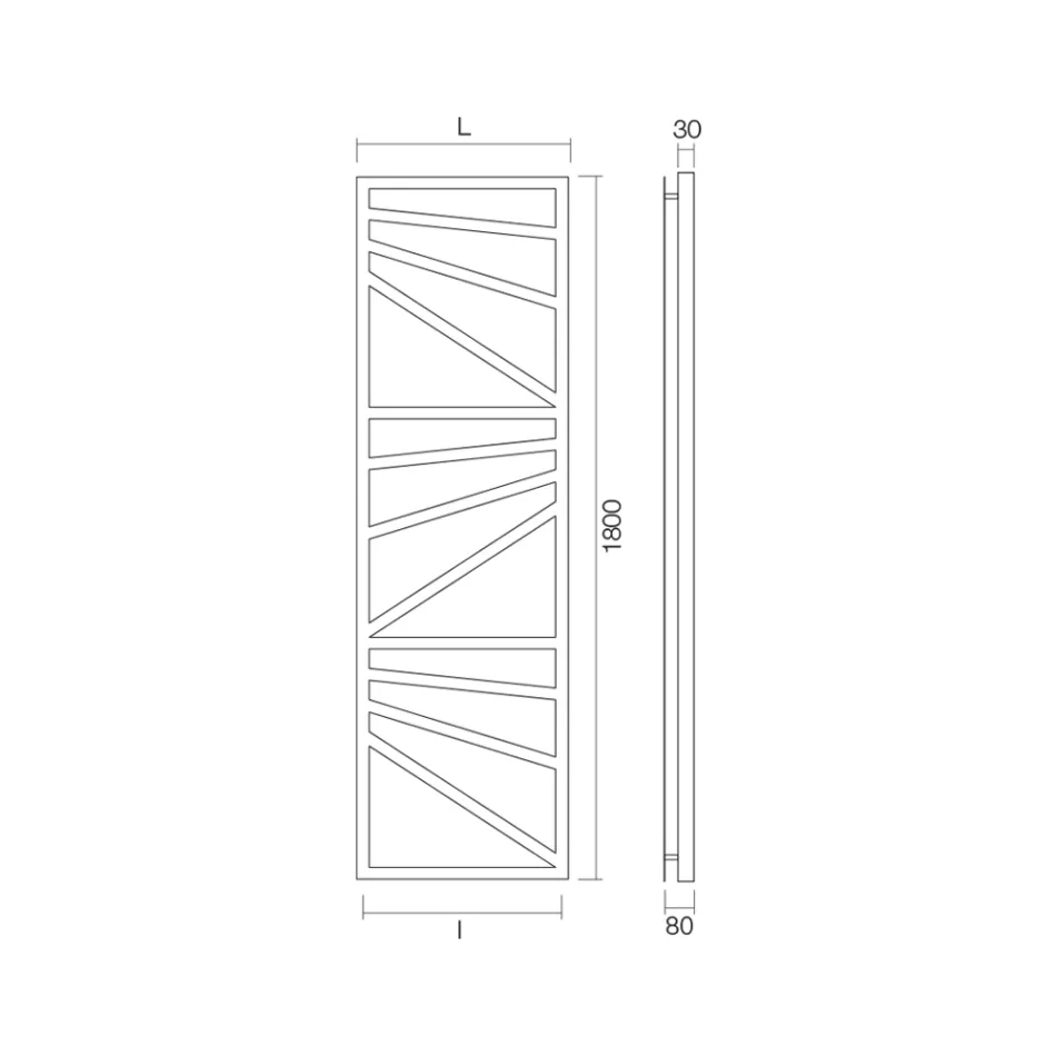 Hydraulisk håndklædevarmer med firkantede elementer lavet i Italien - mandler Viadurini