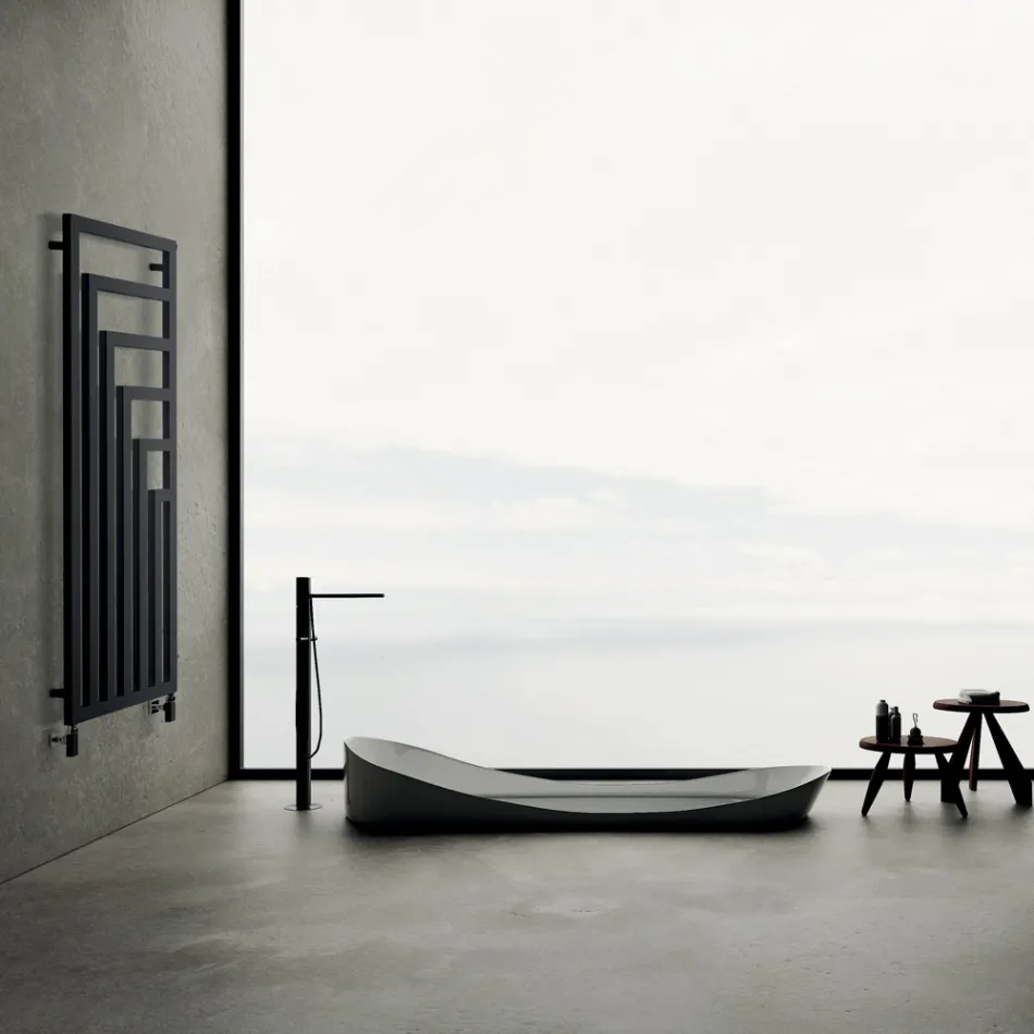 Hydraulisk håndklædevarmer i stål med moderne design lavet i Italien - Potentia Viadurini