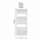 Vægmonteret håndklædevarmer i rustfrit stål til badeværelse, 2 størrelser 391 W - Italo Viadurini