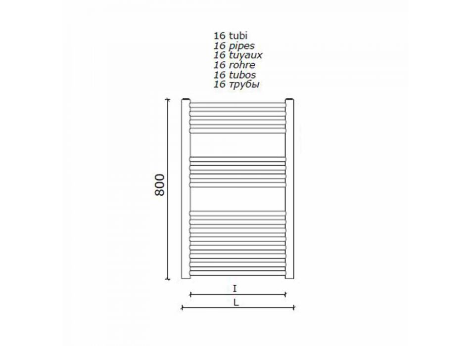 Vægmonteret håndklædevarmer i rustfrit stål til badeværelse, 2 størrelser 391 W - Italo Viadurini
