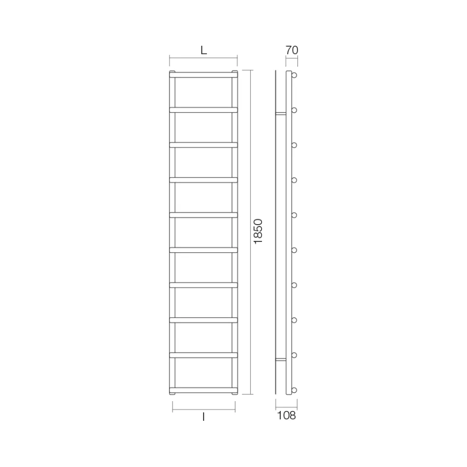Blandet håndklædevarmer med cirkulære elementer lavet i Italien - Jordbær Viadurini