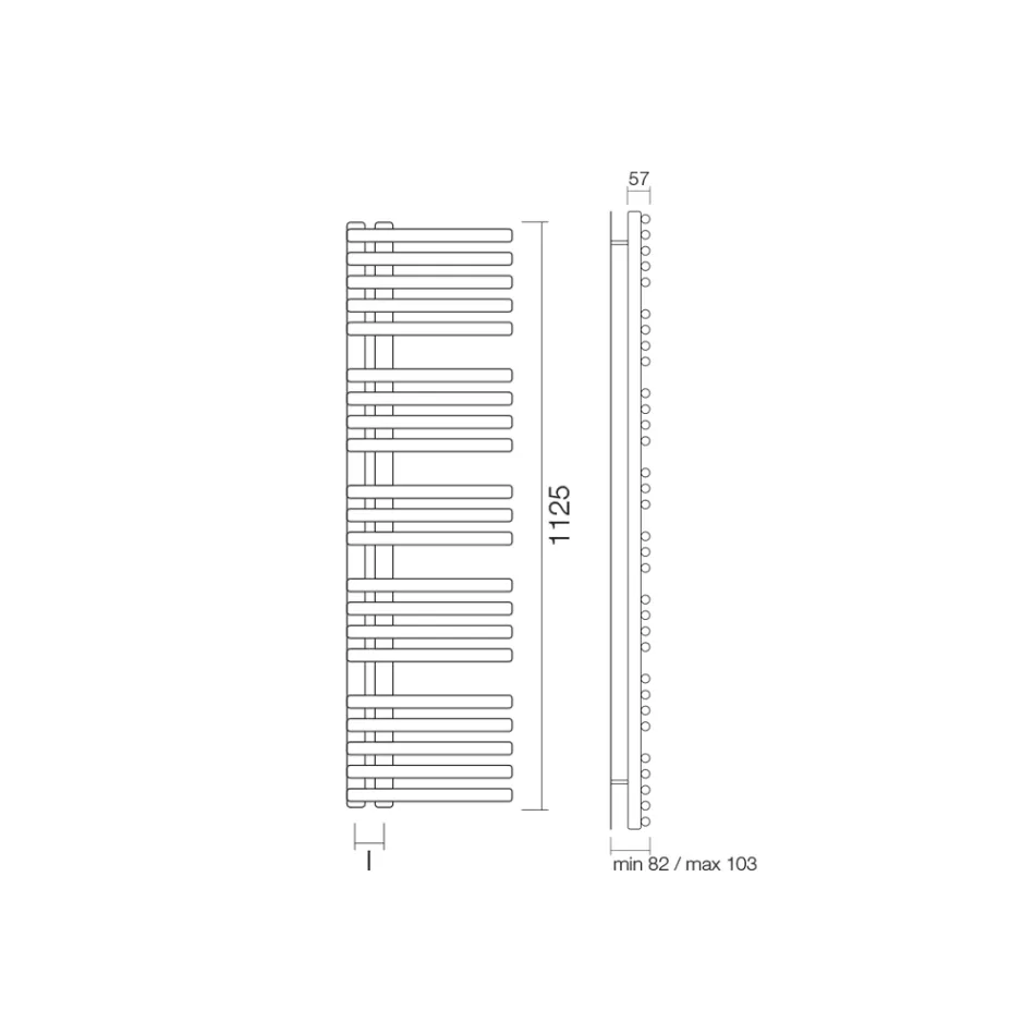Blandet håndklædevarmer i kulstofstål Fremstillet i Italien - Kirsebær Viadurini