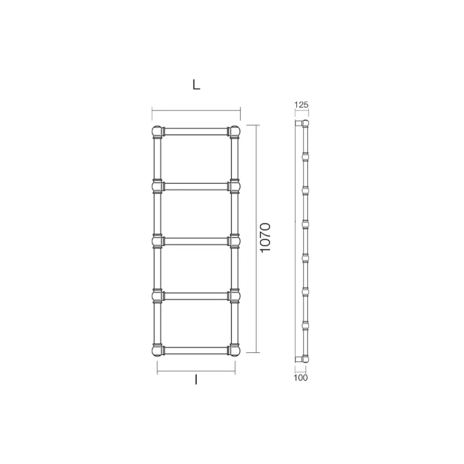 Blandet håndklædevarmer i messing med forbindelsessfærer lavet i Italien - Ricotta Viadurini