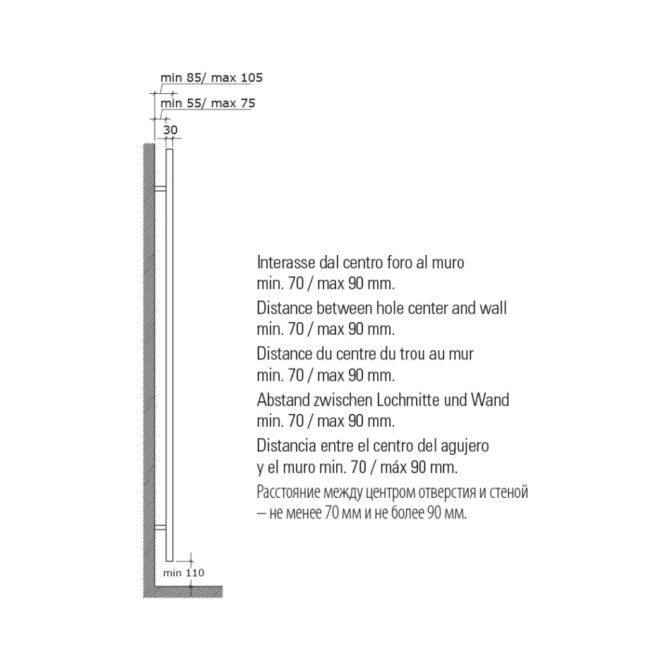 Enkelt hydraulisk håndklædevarmer i kulstofstål Rust lavet i Italien - Alan Viadurini
