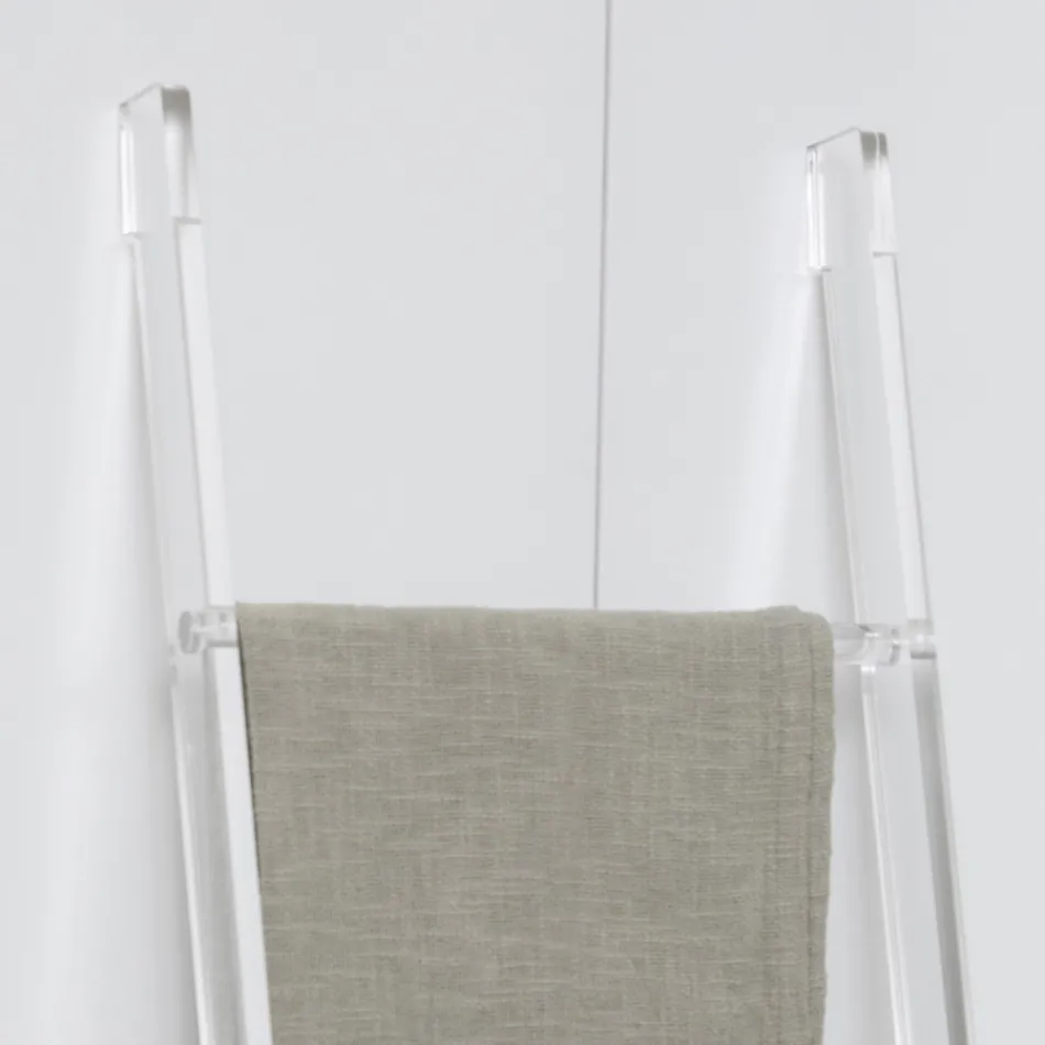 Gennemsigtig Akryl Krystal Badeværelse Håndklædeholder Stige - Smart Viadurini