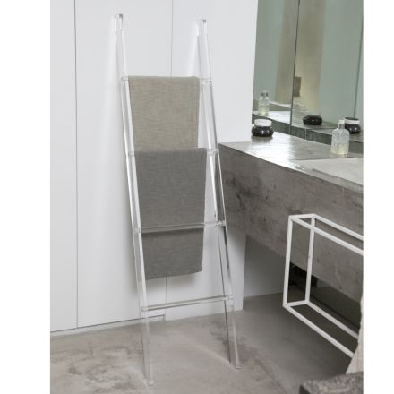 Gennemsigtig Akryl Krystal Badeværelse Håndklædeholder Stige - Smart Viadurini
