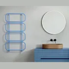 Elektrisk håndklædevarmerstige i farvet fladt stål lavet i Italien - kæde Viadurini