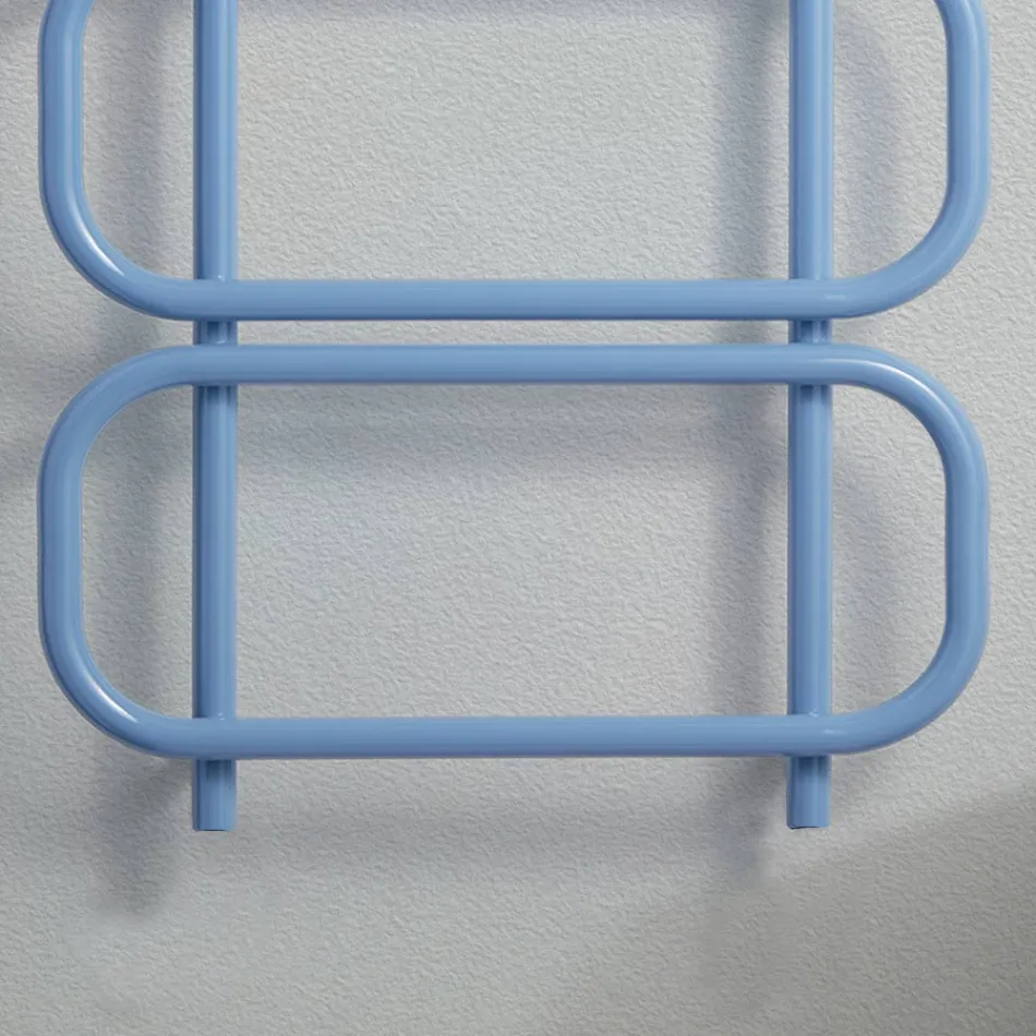 Elektrisk håndklædevarmerstige i farvet fladt stål lavet i Italien - kæde Viadurini