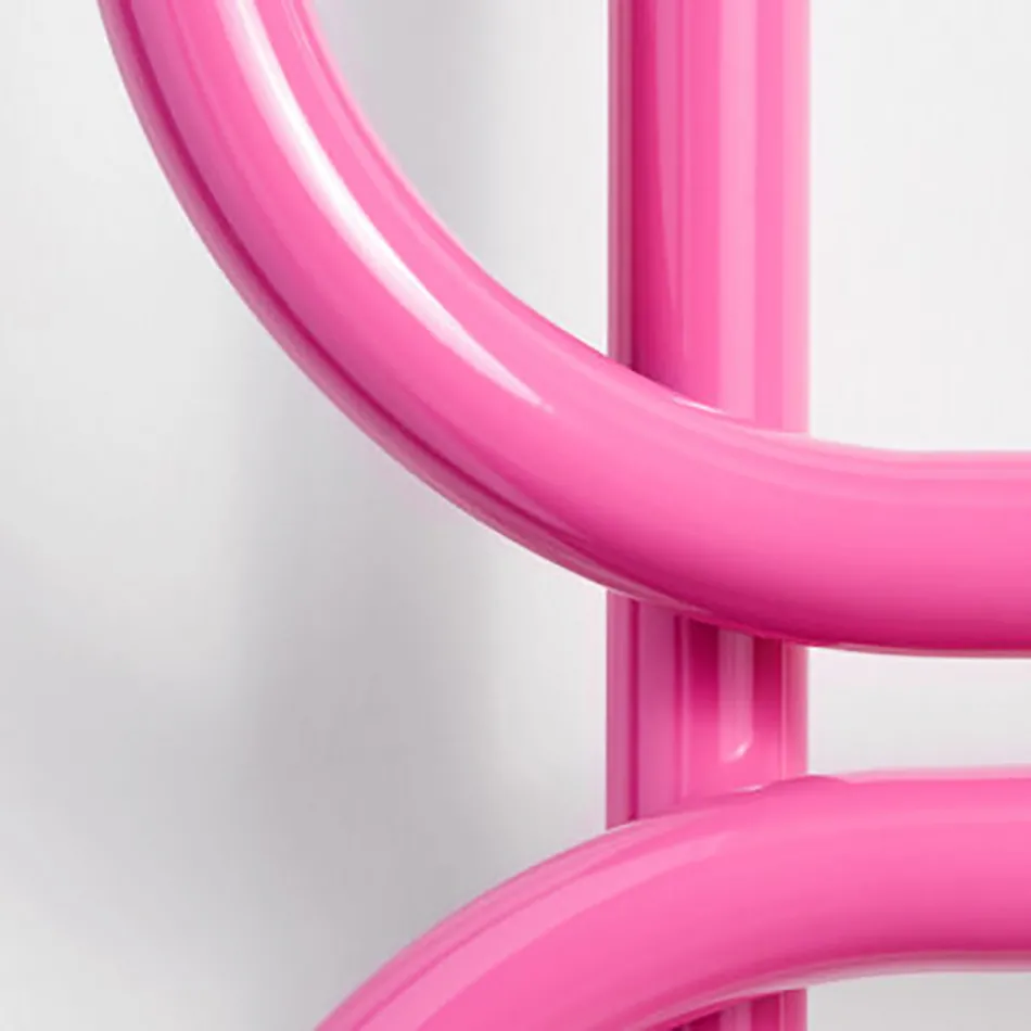 Elektrisk håndklædevarmerstige i farvet fladt stål lavet i Italien - kæde Viadurini