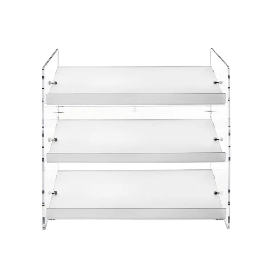Nerina 3-etagers skohylde i transparent plexiglas, fremstillet i Italien Viadurini