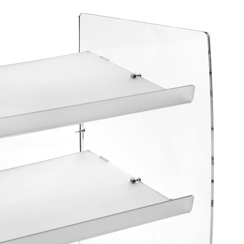 Nerina 3-etagers skohylde i transparent plexiglas, fremstillet i Italien Viadurini