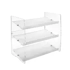 Nerina 3-etagers skohylde i transparent plexiglas, fremstillet i Italien Viadurini