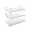 Nerina 3-etagers skohylde i transparent plexiglas, fremstillet i Italien