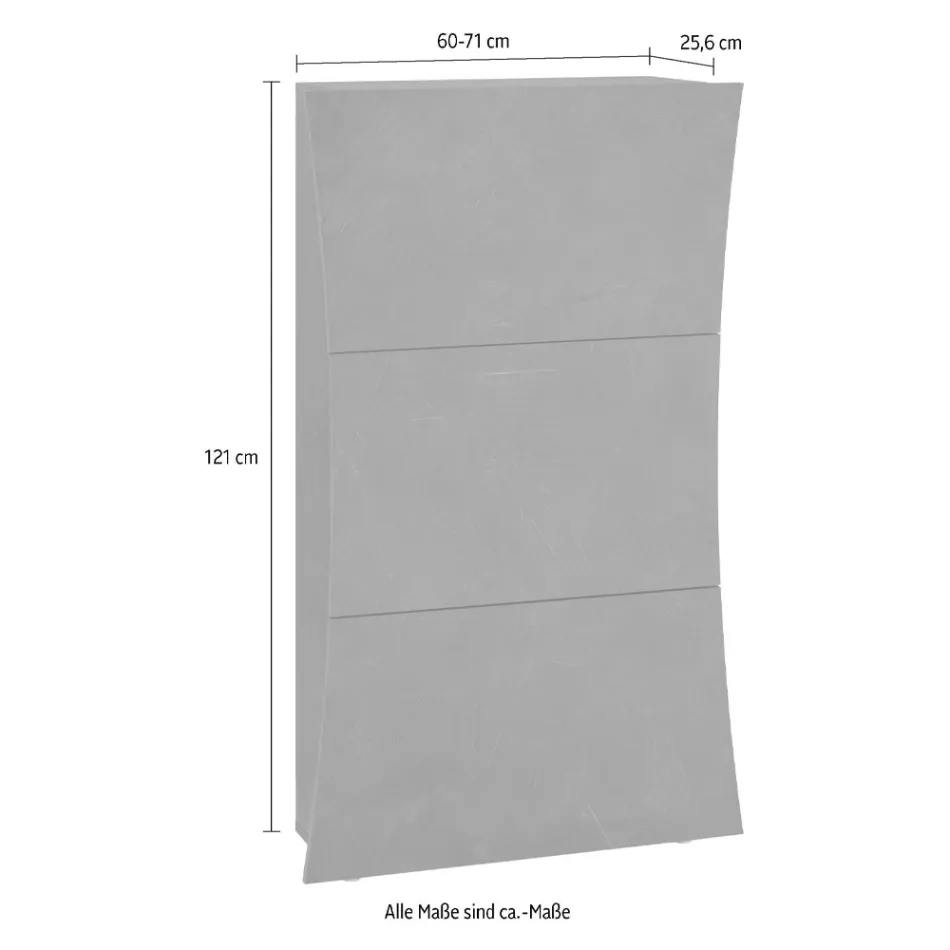 Skoskab med 3 låger i buet blank hvidlakeret træ - Sabine Viadurini