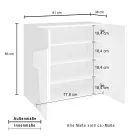Højt eller lavt skostativ i bæredygtigt trædesign med 2 eller 4 døre - Fjona Viadurini