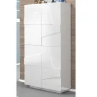 Højt eller lavt skostativ i bæredygtigt trædesign med 2 eller 4 døre - Fjona Viadurini