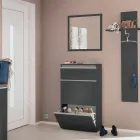 Skoskab hvid eller antracit 3 døre Bæredygtigt trædesign - Emanuelito Viadurini