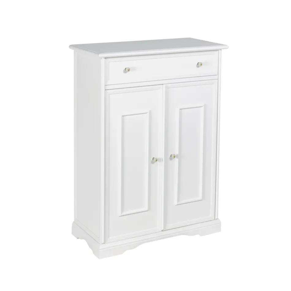 Skoskab med 1 skuffe og 2 trælåger Made in Italy - Lasa Viadurini