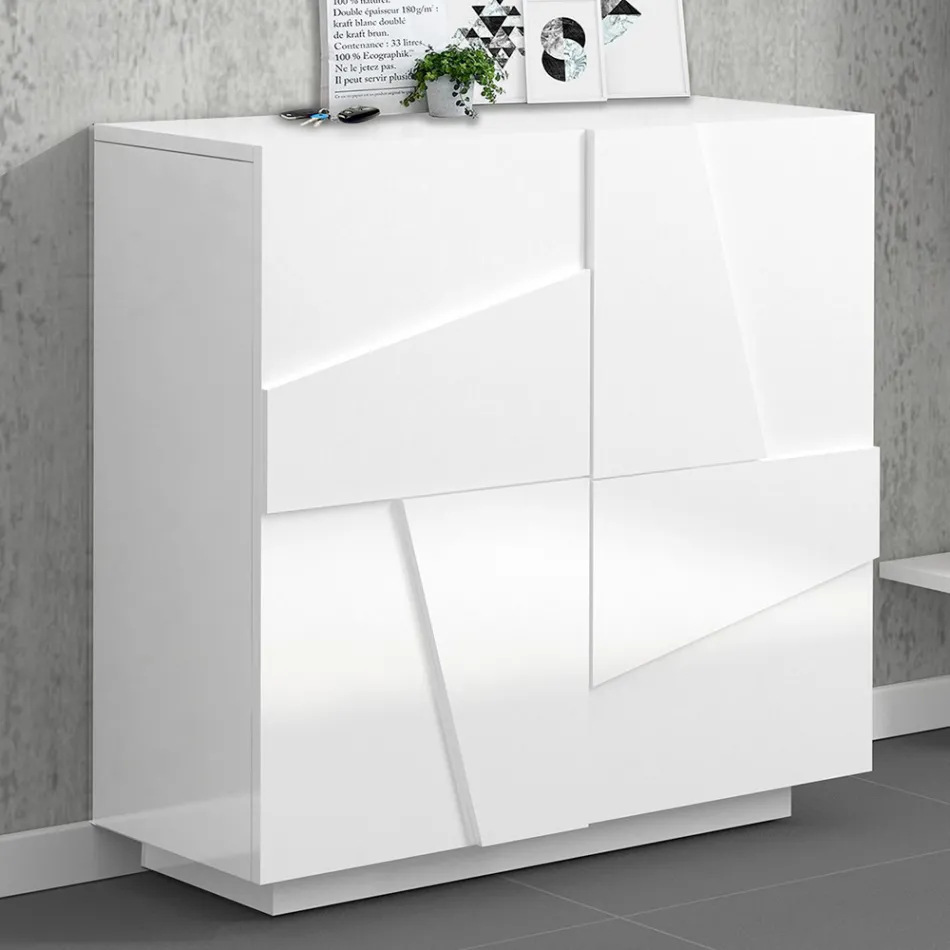 Indendørs skoskab med 2 melamindøre lavet i Italien - Naditza Viadurini