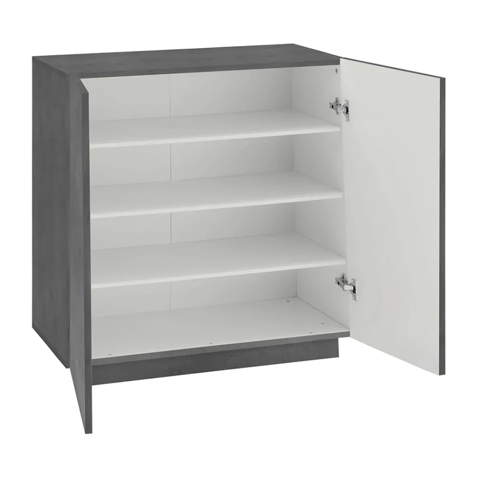 Skoskab til stue med 2 døre i melamin Fremstillet i Italien - Popilio Viadurini