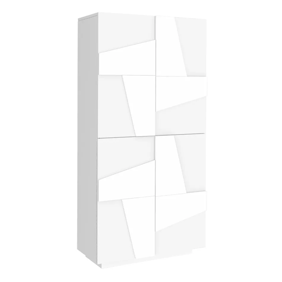 Indendørs melamin skoskab med 4 døre lavet i Italien - Naditza Viadurini