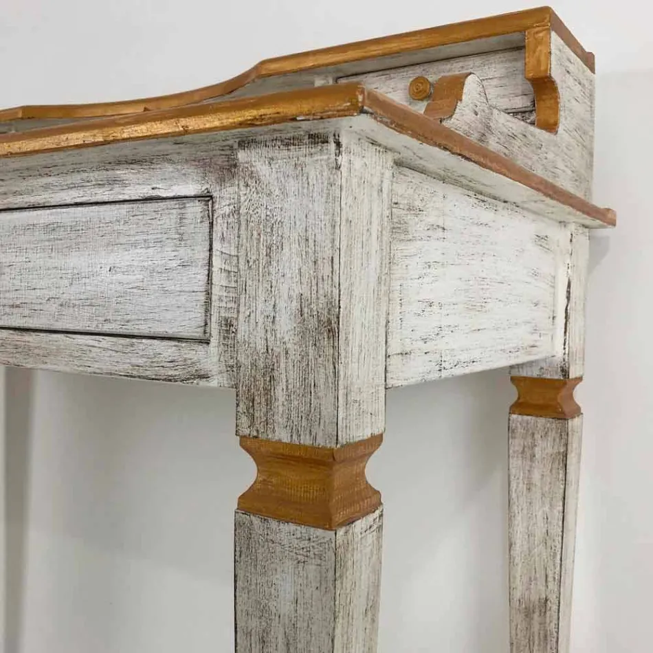 Håndlavet skrivebord i massivt træ med 4 skuffer lavet i Italien - Amela Viadurini