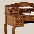 Skrivebord 7 skuffer valnøddetræ med indlæg lavet i Italien - Katerine Viadurini