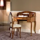 Skrivebord 7 skuffer valnøddetræ med indlæg lavet i Italien - Katerine Viadurini