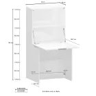 Moderne hvidt væg skrivebord i poleret træ italiensk design - Ghero Viadurini