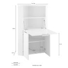 Hvidt moderne hjørneskrivebord i poleret træ italiensk design - Ghero Viadurini