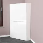 Hvidt moderne hjørneskrivebord i poleret træ italiensk design - Ghero Viadurini