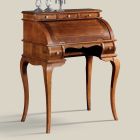 Klassisk skrivebord 5 skuffer i træ og indlæg lavet i Italien - Hastings Viadurini