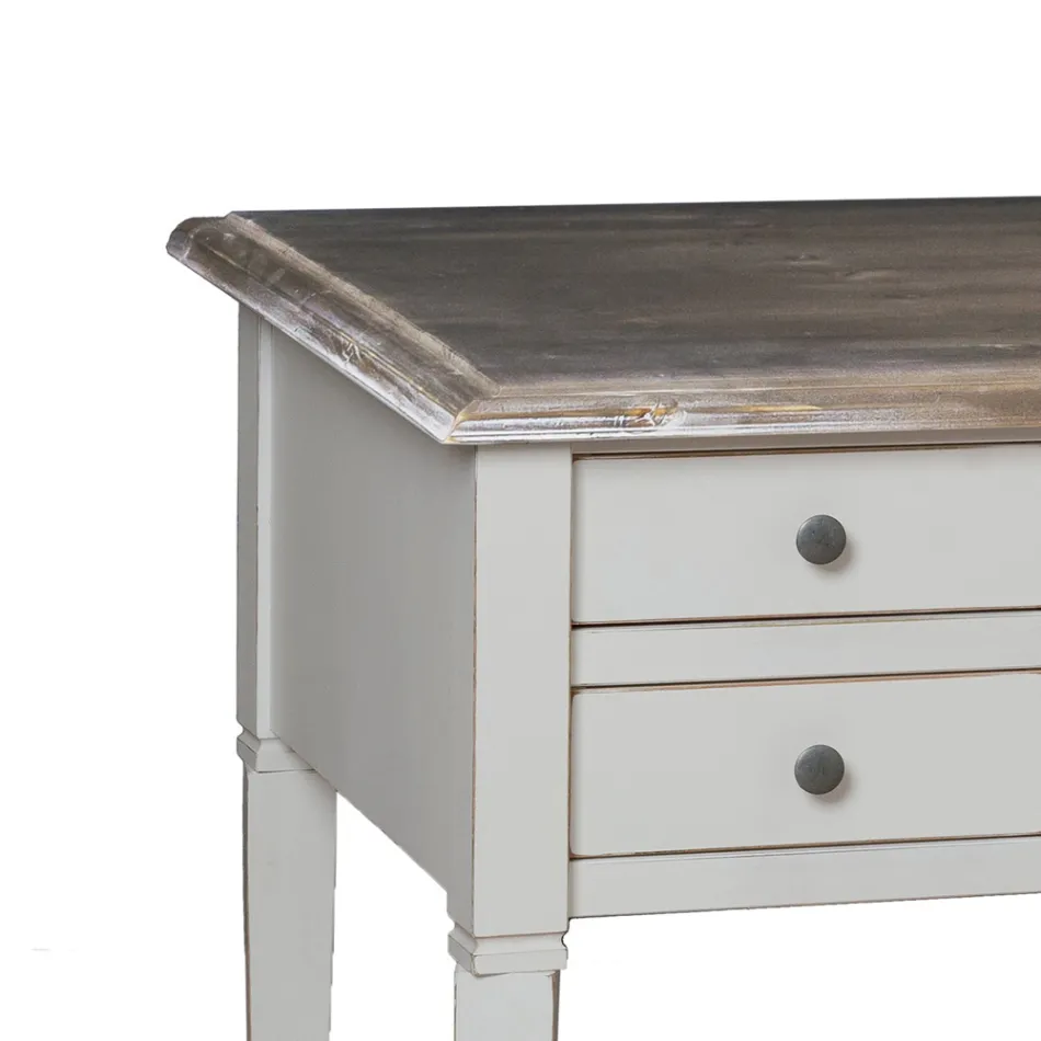 Skrivebord med 5 skuffer i massivt træ Made in Italy - Fontus Viadurini