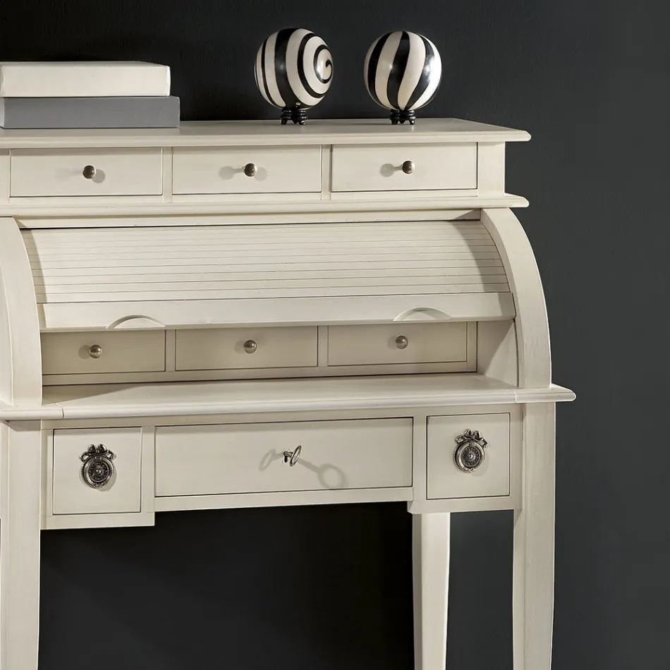 Skrivebord med 6 udvendige skuffer, 3 indvendige skuffer og 1 rum lavet i Italien - Marte Viadurini