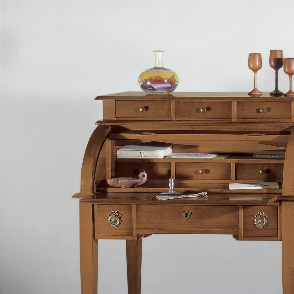 Skrivebord med 6 udvendige skuffer, 3 indvendige skuffer og 1 rum lavet i Italien - Marte Viadurini