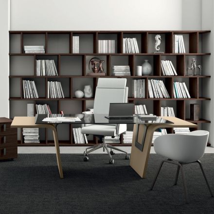 Skrivebord med glasplade Andrea Stramigioli - Frafalla Viadurini