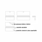 Vægbord i melamin og metal med skuffe fremstillet i Italien - silicium Viadurini