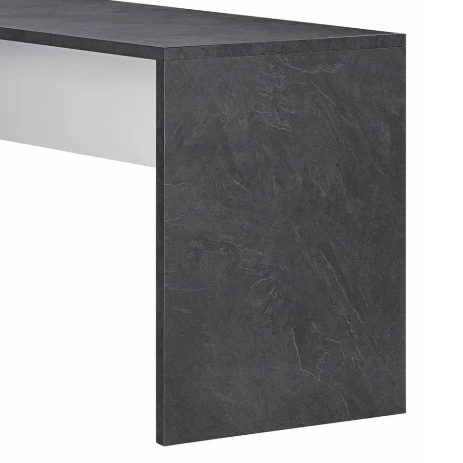 Kantet kontorbord i melamintræ 2 finish - Analuisa Viadurini