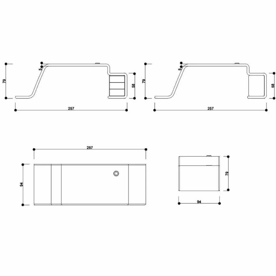 Kontorbord med træ kommode lavet i Italien, Terralba Viadurini
